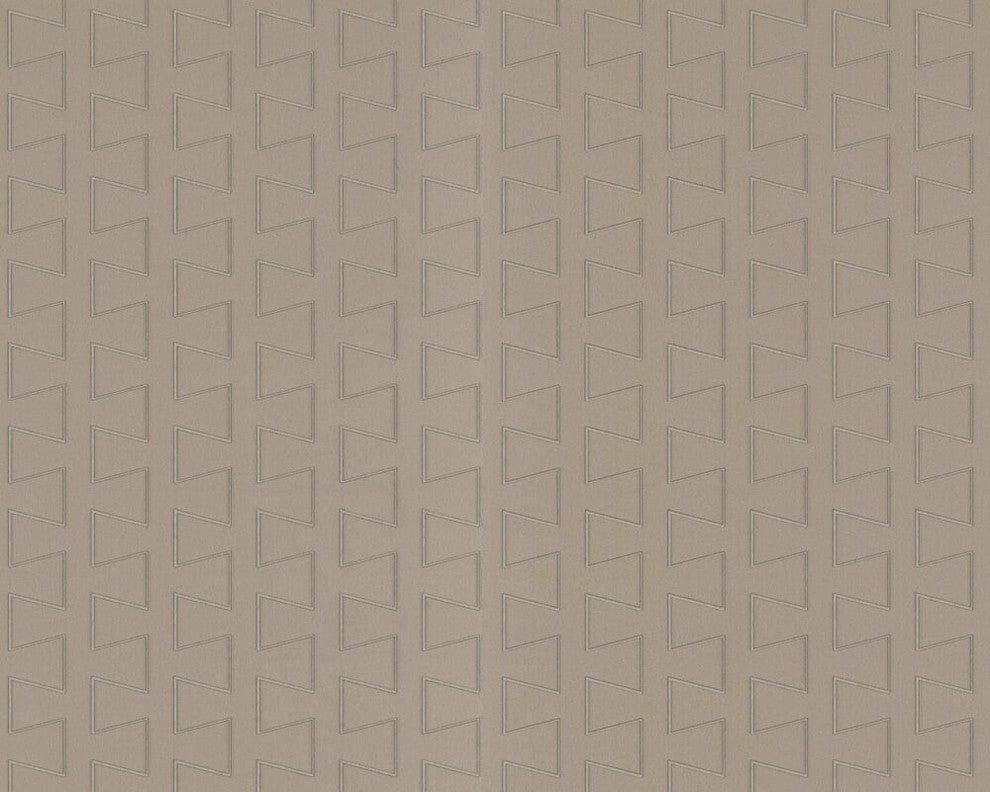 Modern Stripe Cut Square Embossed Textures Light Brown Wallpaper Roll