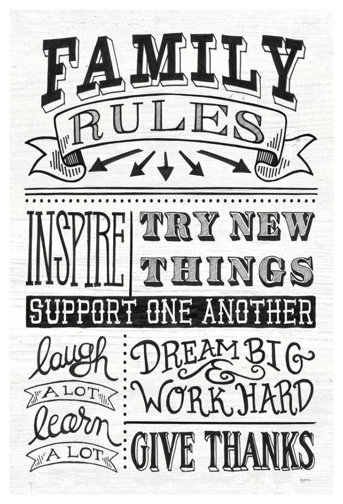 "Family Rules II" Digital Paper Print by Mary Urban, 14"x20"