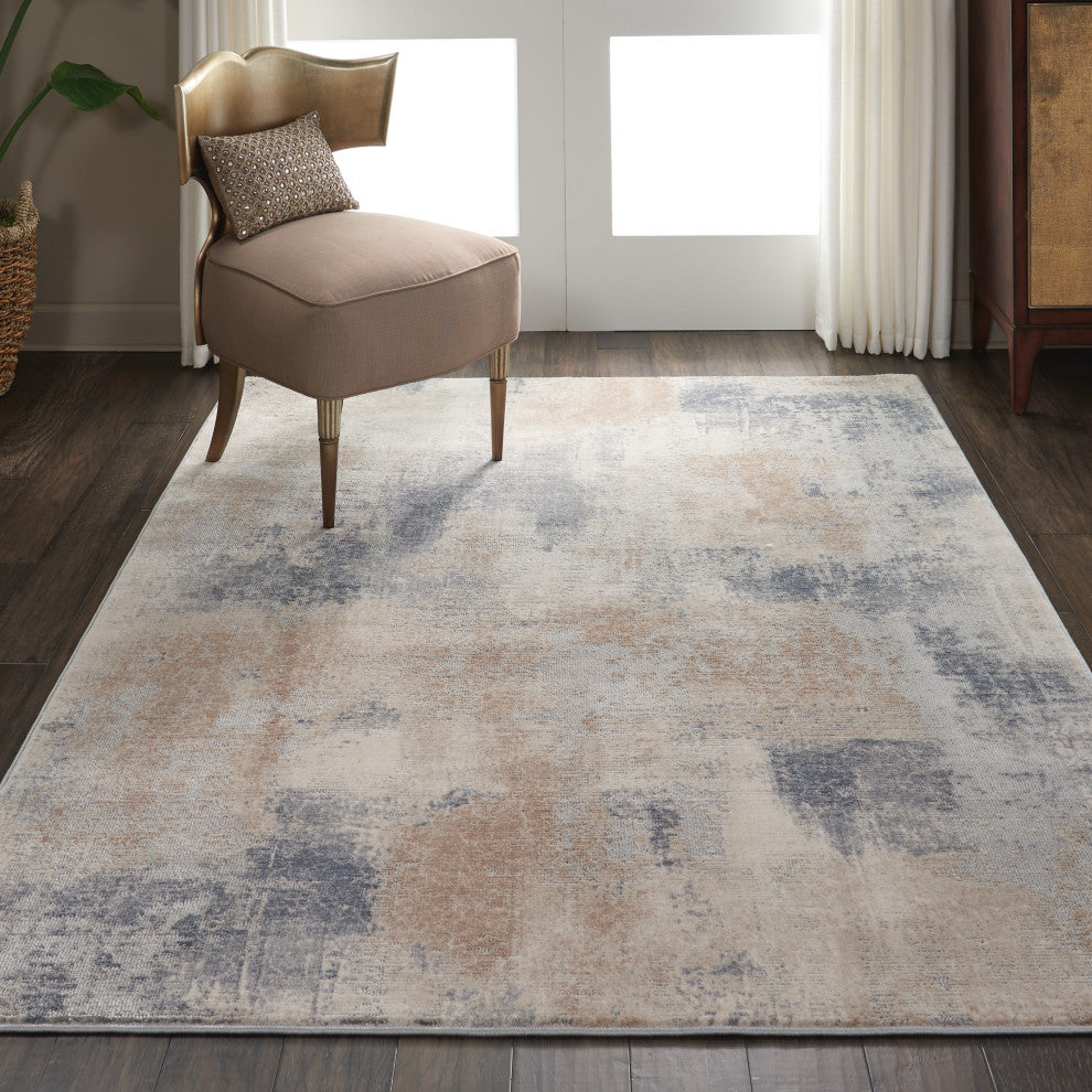 Nourison Rustic Textures 7'10" Round Beige/Grey Modern Indoor Area Rug