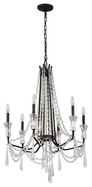 Barcelona 6-Lt Crystal Chandelier - Onyx
