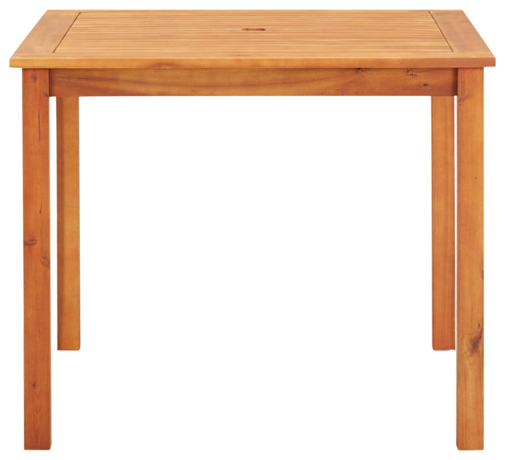 vidaXL Solid Acacia Wood 5 Piece Patio Dining Set with Cushions Table Chairs