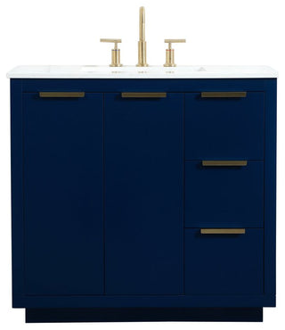 Bethany Single Bathroom Vanity, Blue, 36"