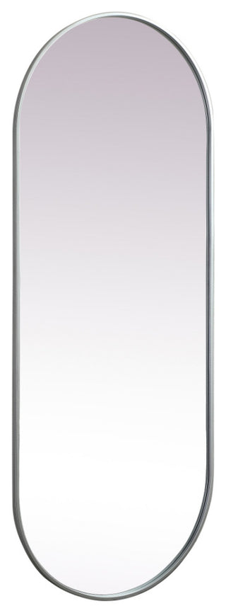 Home Living Metal Frame Oval Mirror 24x60 Inch, Silver