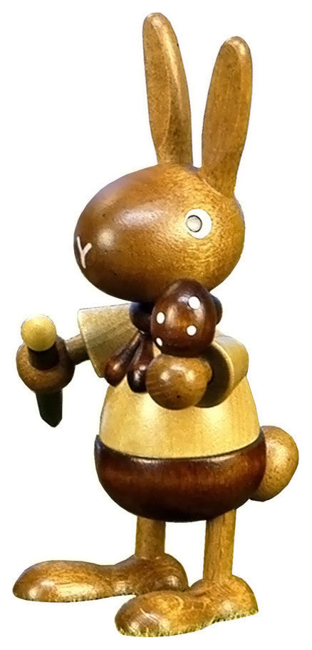 Christian Ulbricht Ornament- Bunny Painting Egg In Natural Wood Finish