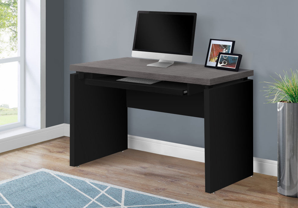 Computer Desk, Home Office, Laptop, 48"L, Work, Laminate, Black, Grey