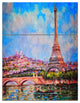 "Colorful Eiffel and Sacre Coeur" Photography Metal Wall Art, 3 Panels, 28"x36"