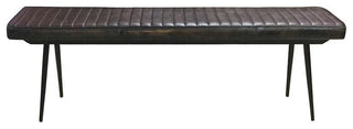 Coaster Partridge Leather Upholstered Cushion Bench Espresso and Black