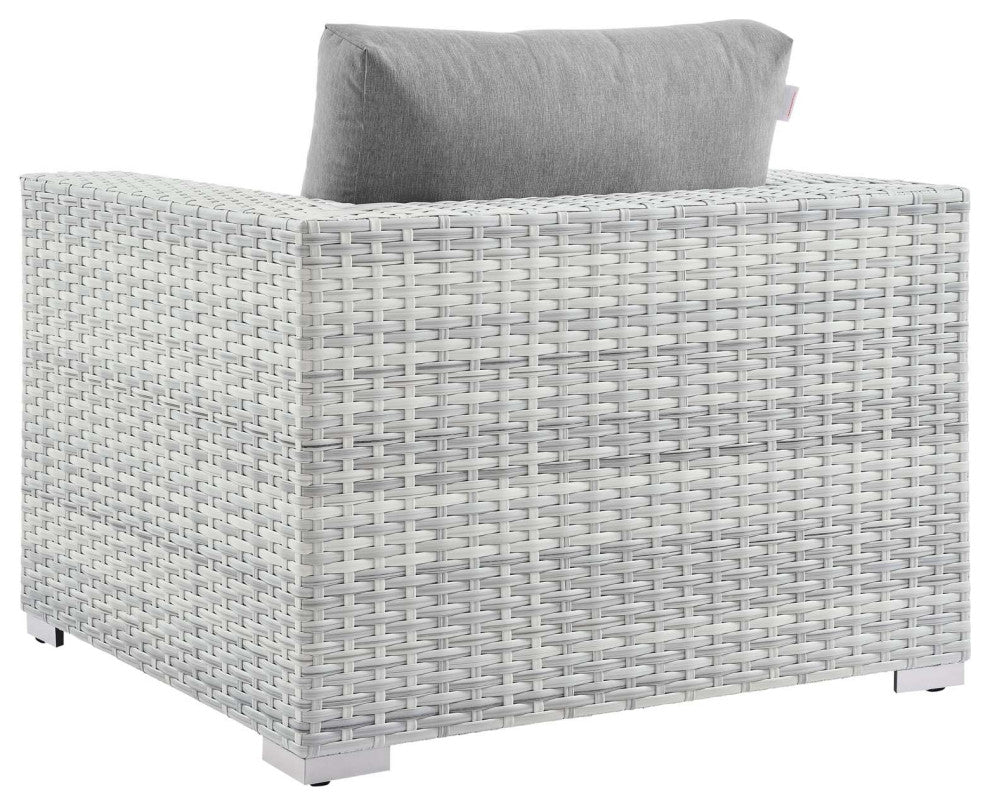 Lounge Sectional Sofa Chair Set, Rattan, Wicker, Gray, Modern, Outdoor