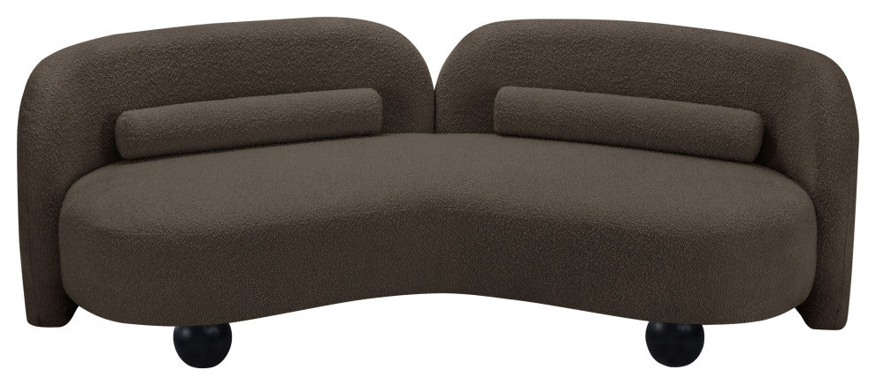 Daphne Upholstered Chair/Loveseat/Sofa, Brown, Boucle Fabric, Sofa