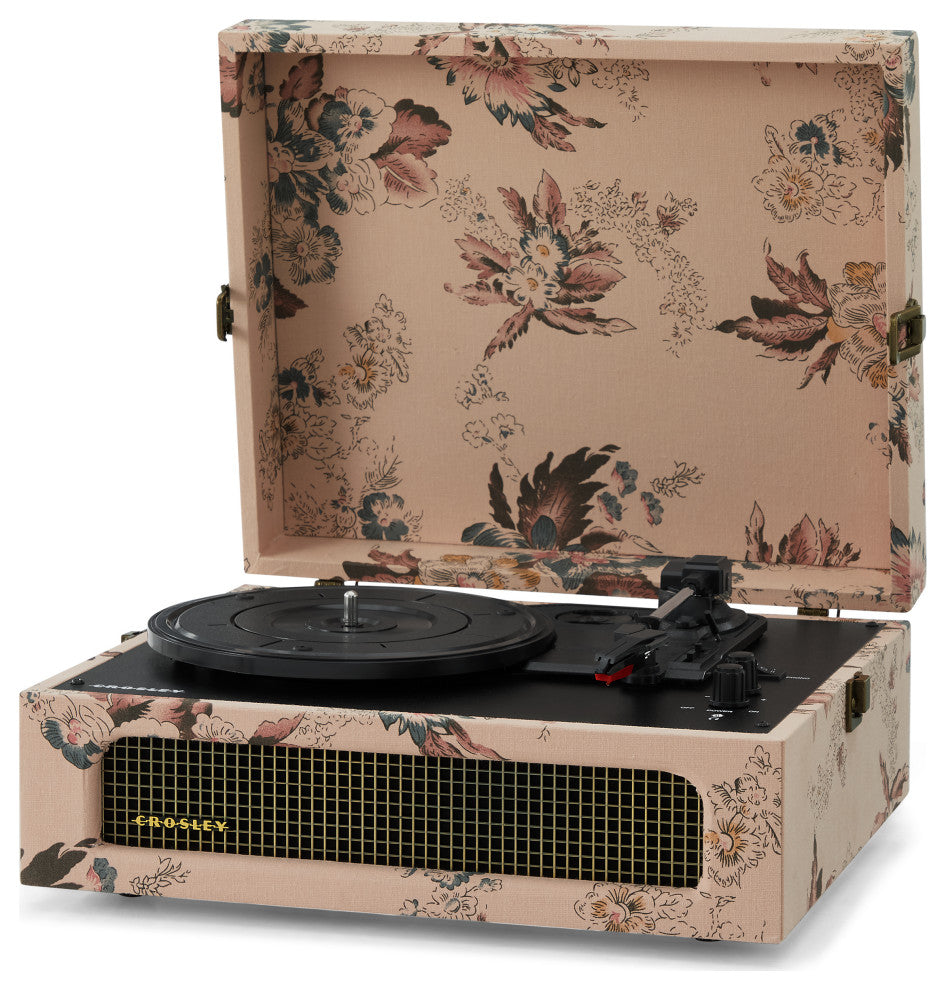 Voyager Bluetooth Vinyl Record Player, Floral