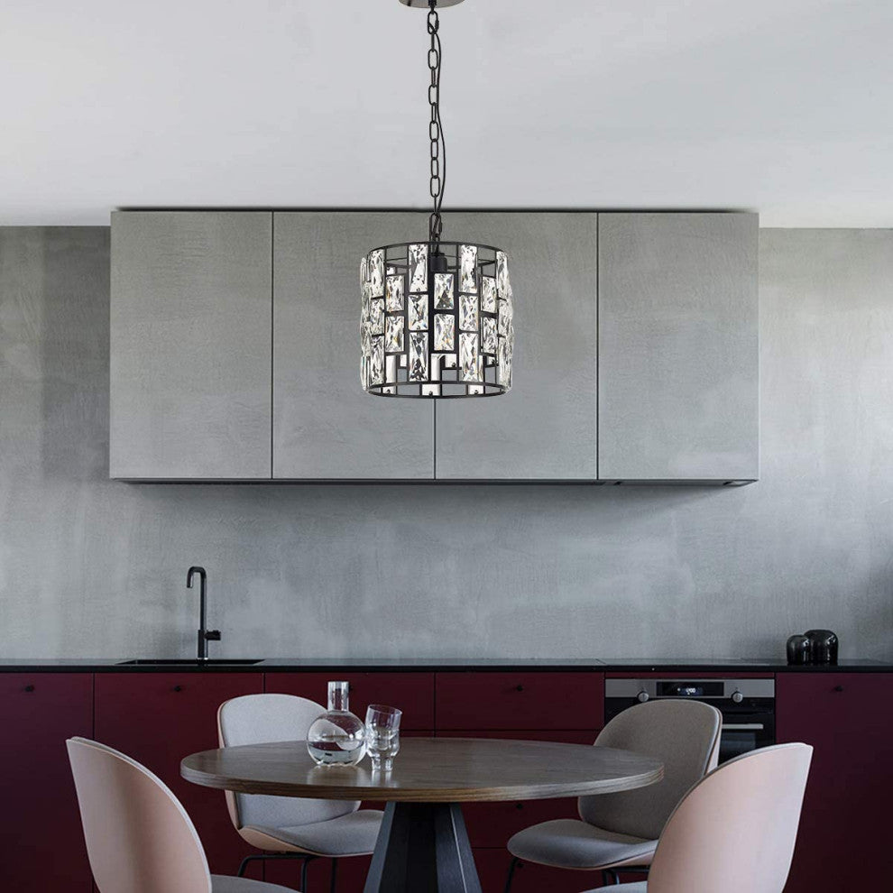 Crystal Hanging Lamp, Plug In, Swag, Cage Lighting
