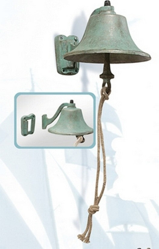 6" Aluminum Bell With Verdi Green Finish and Wall Mount