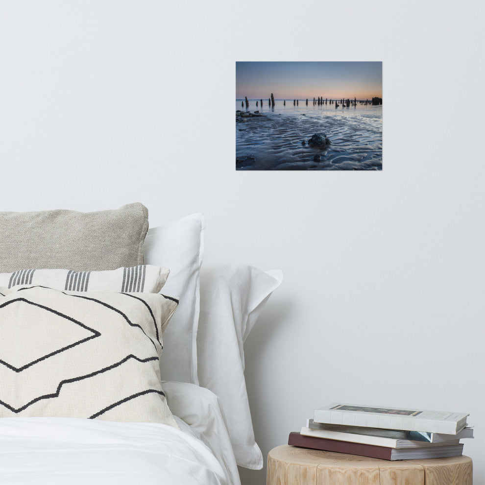 Low Tide At Battery Landscape Photo, Beach Unframed Wall Art Print, 12" X 16"