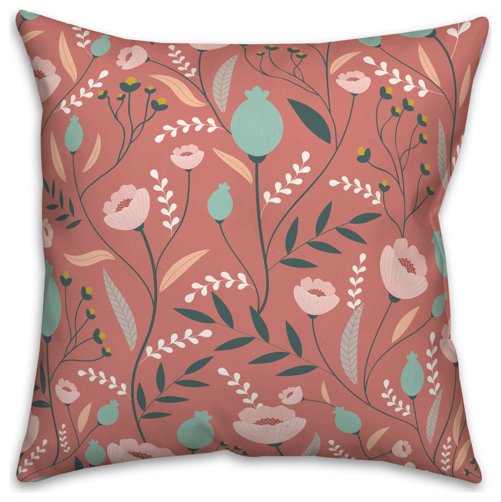 Winding Flowers 18x18 Spun Poly Pillow