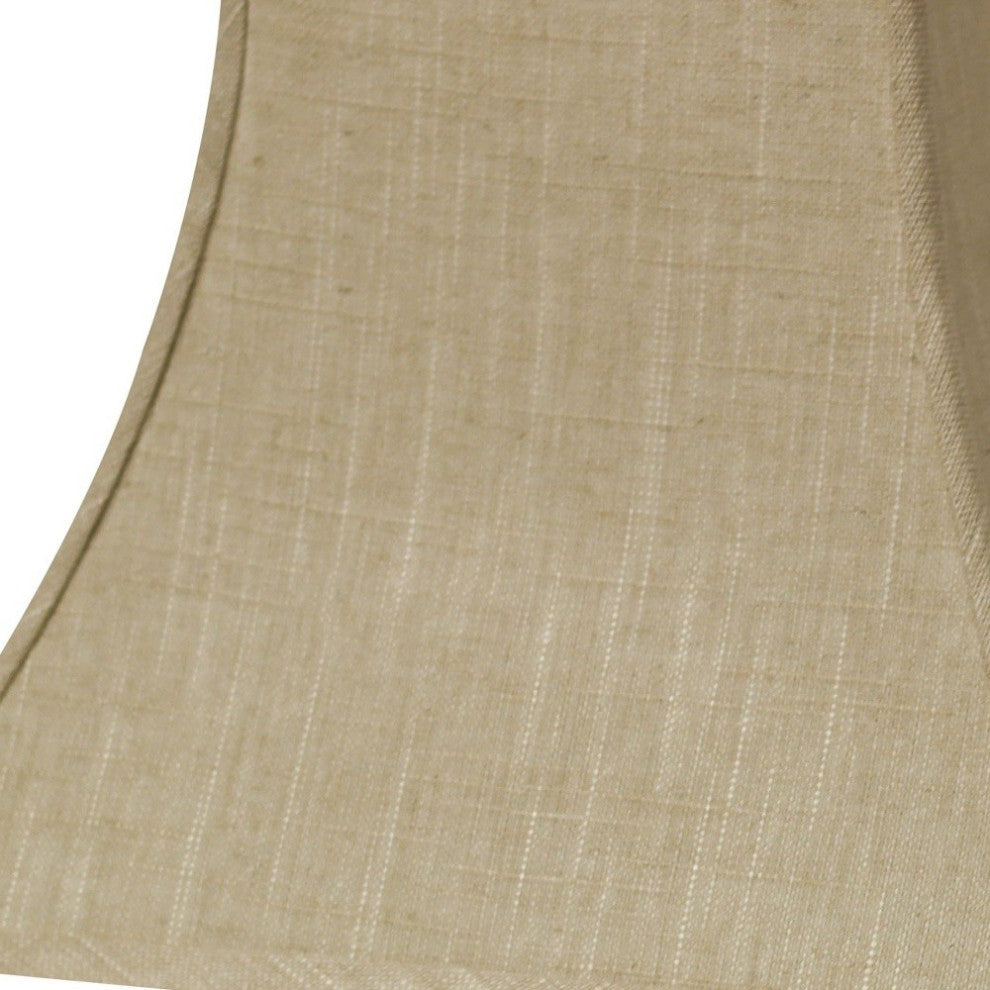 12" Light Wheat Premium Square Bell Slanted Linen Lampshade