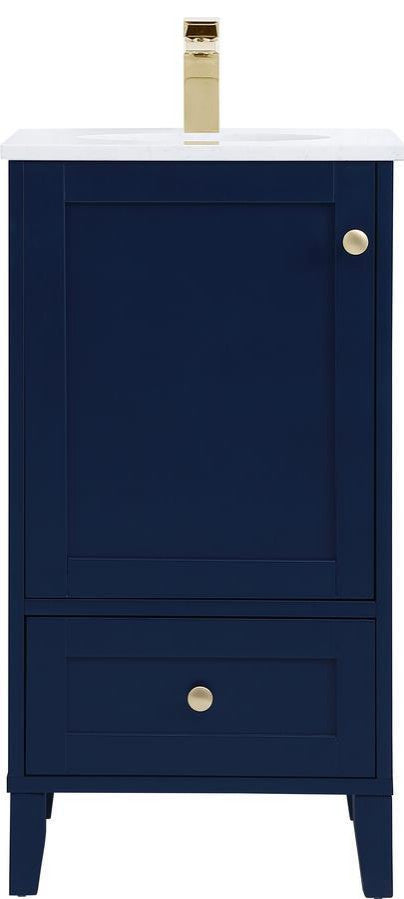 Luxurious Blue Bathroom Vanity, 18" Traditional Style