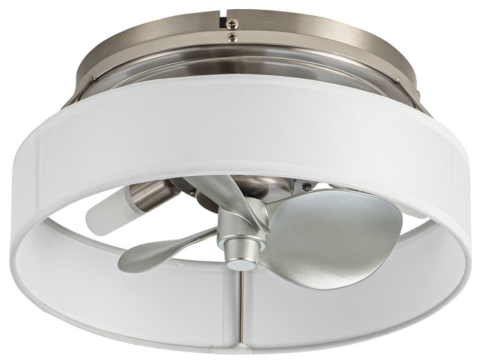 Whose Lamp 12.6-inch Modern Sand Nickel Small Flush Mount Ceiling Fan