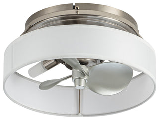 Whose Lamp 12.6" Modern Sand Nickel Small Flush Mount Ceiling Fan