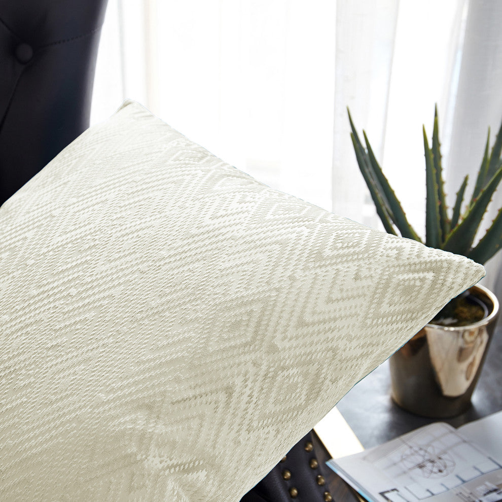 IKAT Velvet Pillow Shell Sets, Gardenia, 2 Piece 26" X 14"