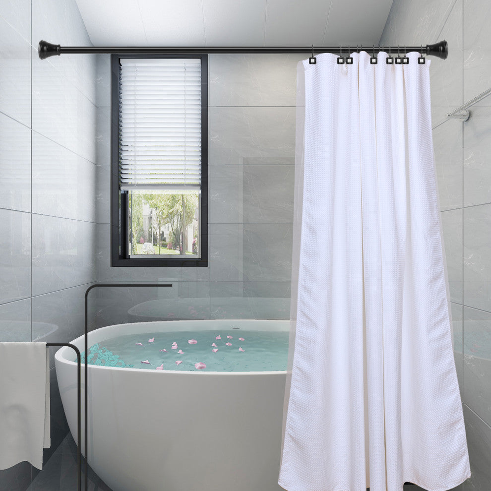 Utopia Alley Shower Hooks - Double Shower Curtain Rings for Bathroom, Black
