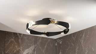 Quoizel PCSAF1734 Saffron 34"W LED Semi-Flush Ceiling Fixture / - Matte Black