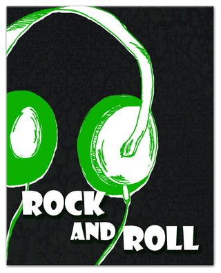 Rock And Roll Headphones 16x20 Canvas Wall Art