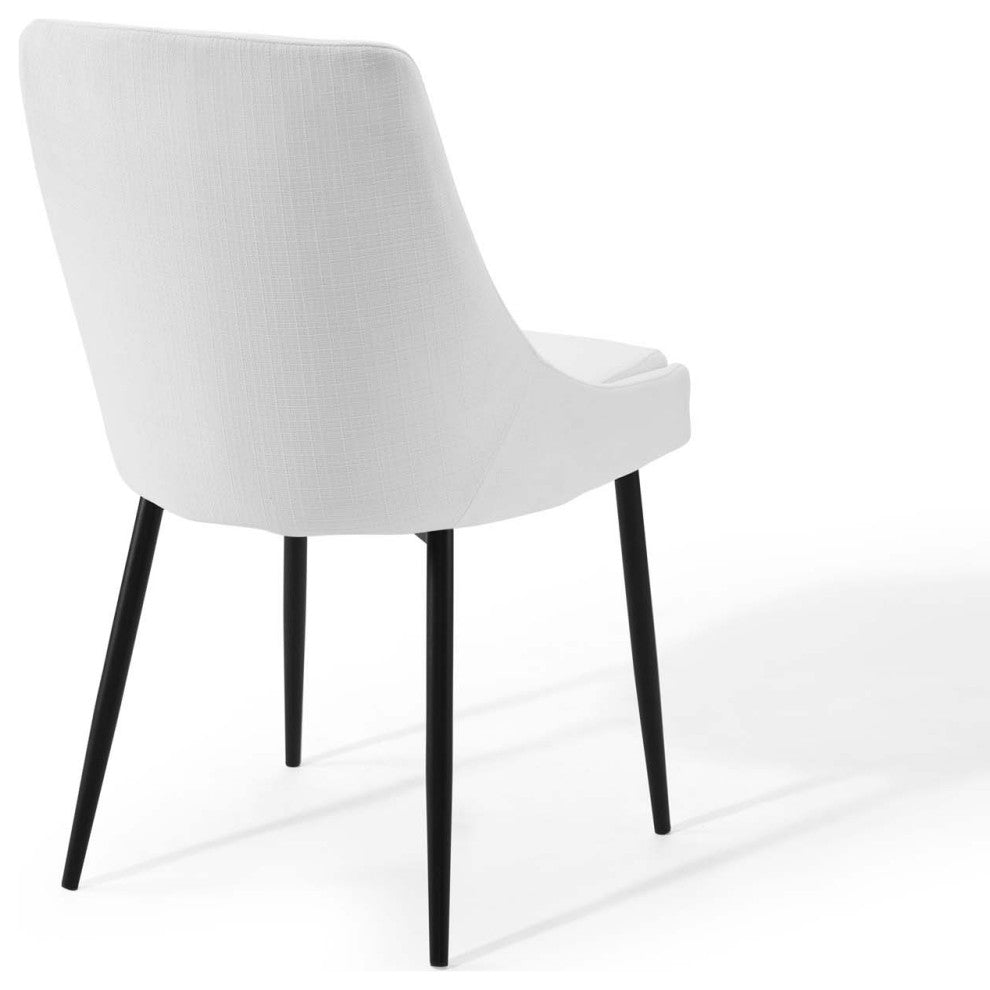 Viscount Upholstered Fabric Dining Chairs - Set of 2 EEI-3809-BLK-WHI