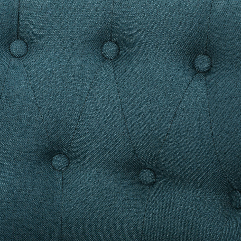 GDF Studio Donna Plush Modern Tufted Accent Chair, Dark Teal