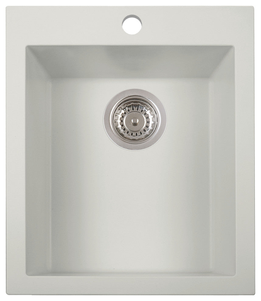 ALFI brand AB1720DI Alfi Trade 16-1/8" Drop In Single Basin - White