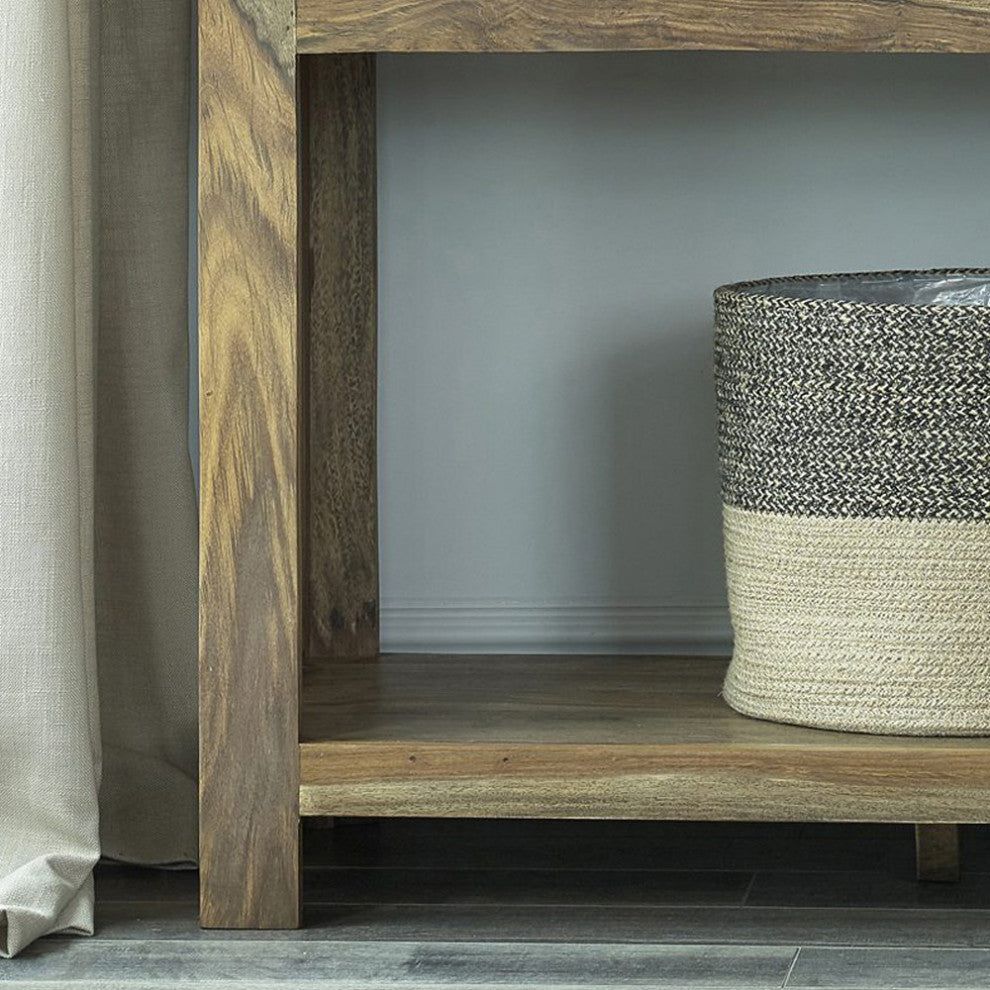 3-Drawer Storage Console Table, Natural Sheesham