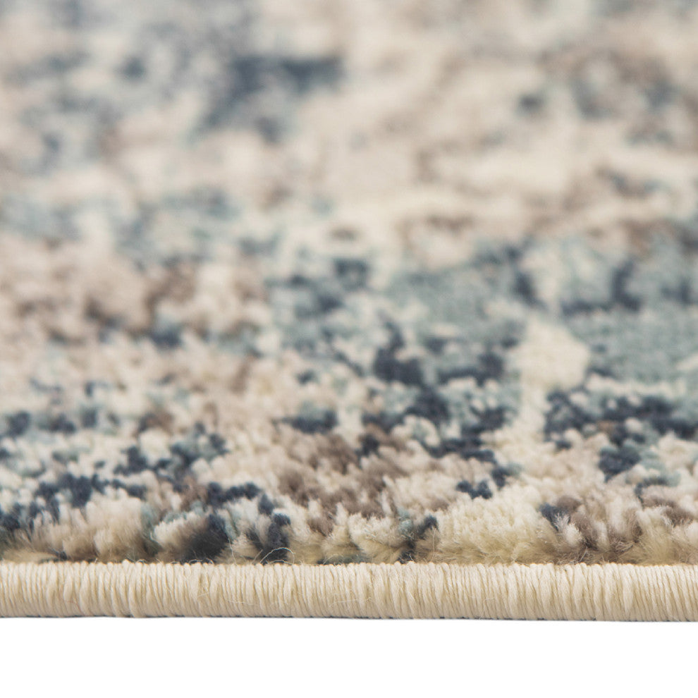 Athinai Benson Blue Abstract Area Rug, 5'1"x7'6"