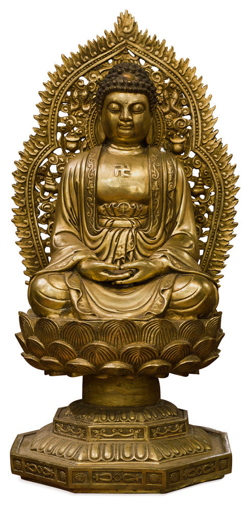 Bronze Buddha Asian Statue in Dhyana Mudra