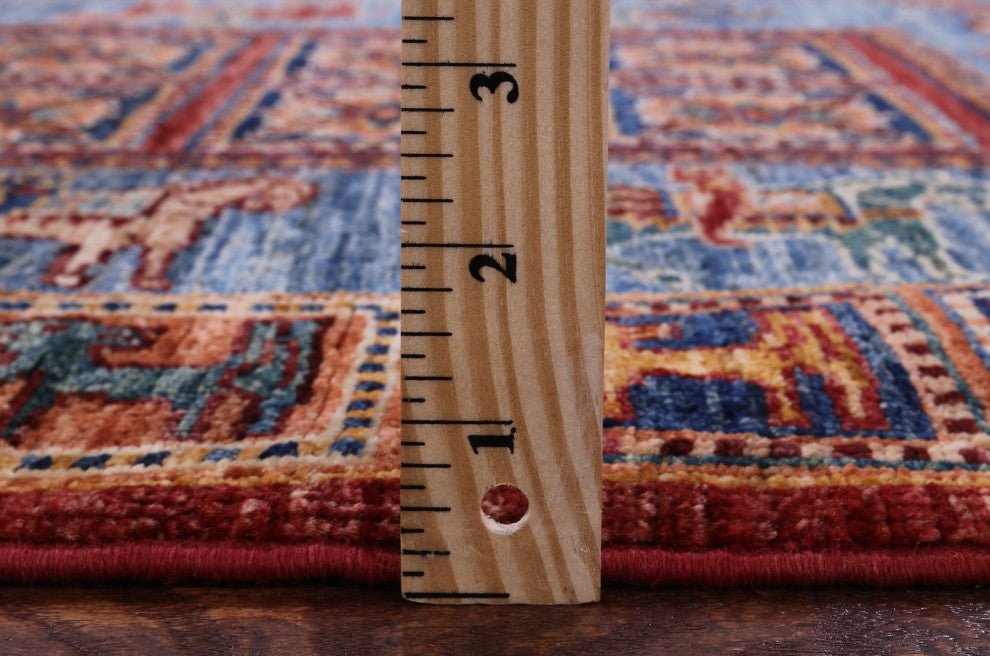 Handmade Antiqued Pazyryk Historical Design Rug 2' 8" X 4' 3" Q10976