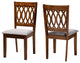 Denia Dining Collection, Gray/Walnut Brown, Dining Chair, Set of 2