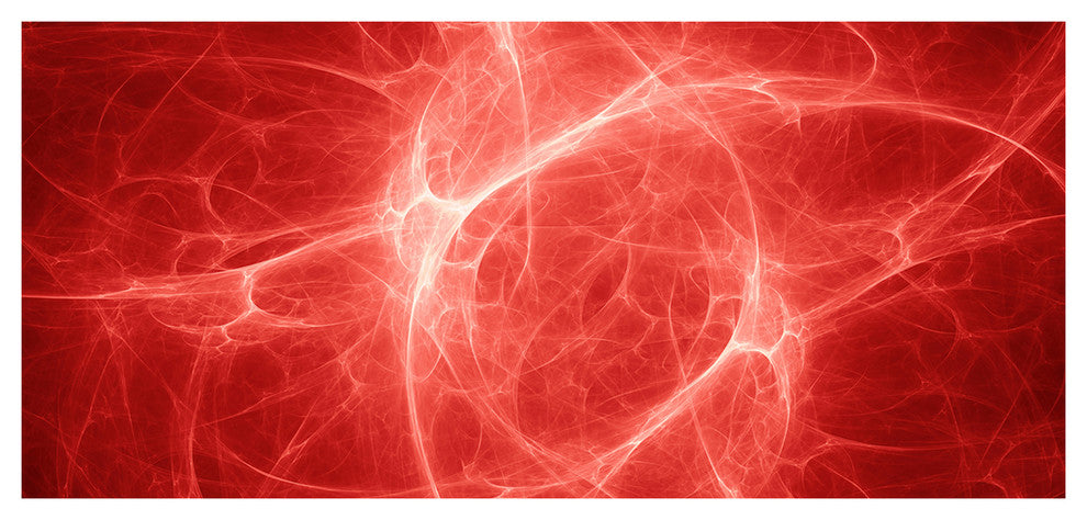 Bright Lightning on Red Sky, Large Floral Canvas Art Print, 60"x28"