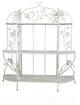 HomeRoots Antiqued White Floral 3 Shelf Bakers Rack