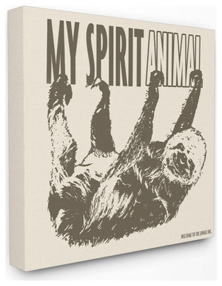 Funny Word Sloth Spirit Animal Design, 24"x24"