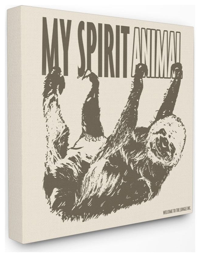 Funny Word Sloth Spirit Animal Design, 24"x24"