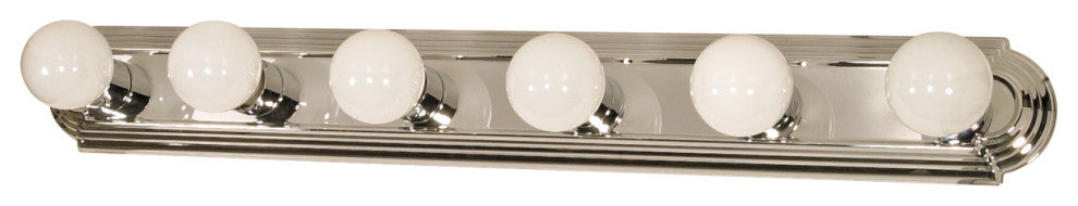 6-Light 36" Racetrack Vanity in Polished Chrome