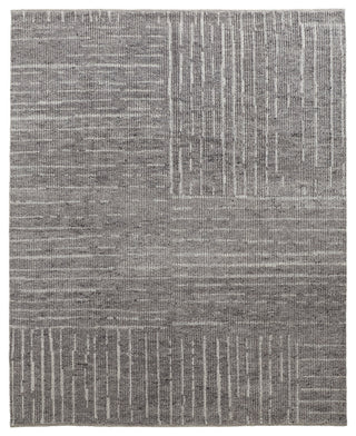 Weave & Wander Rheed Wool Rug, Silver Gray/Ivory, 2ft x 3ft Rug