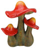 19.75" Red, Orange and Brown Wild Triple Mushroom Outdoor Patio Garden Statue