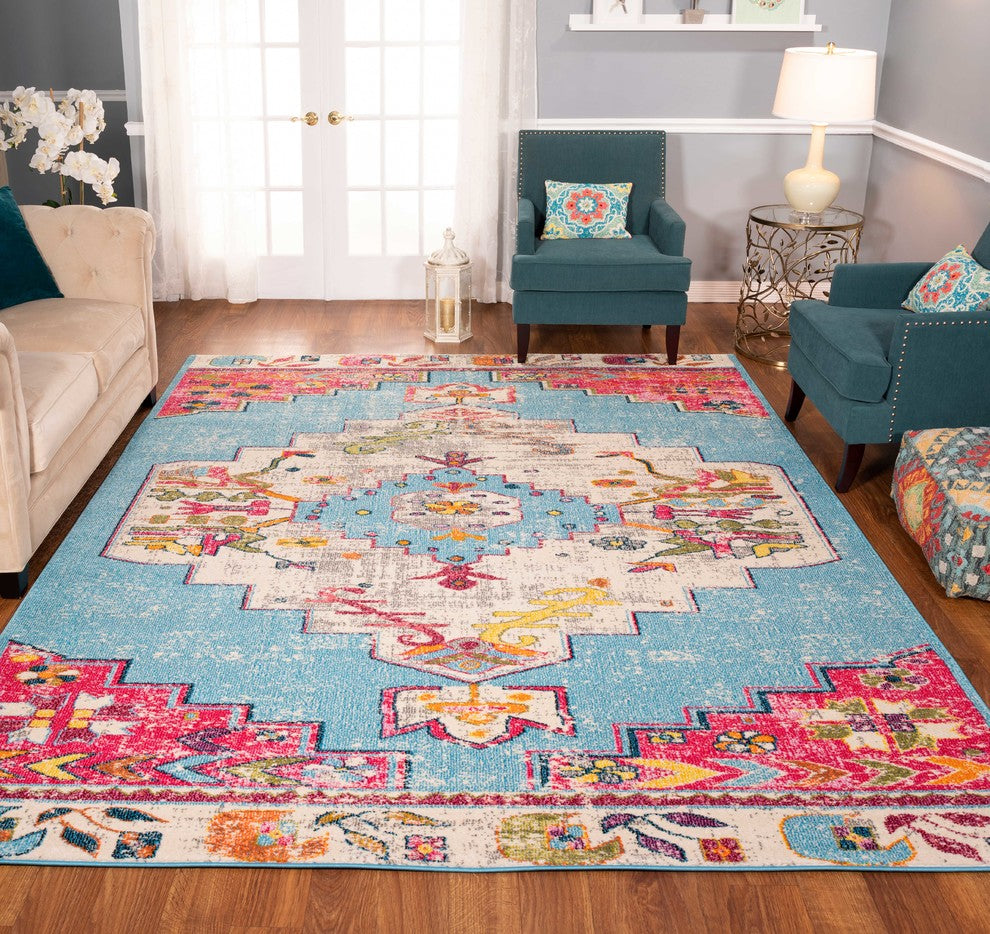 Noori Rug Distressed Delma Blue/Ivory Rug