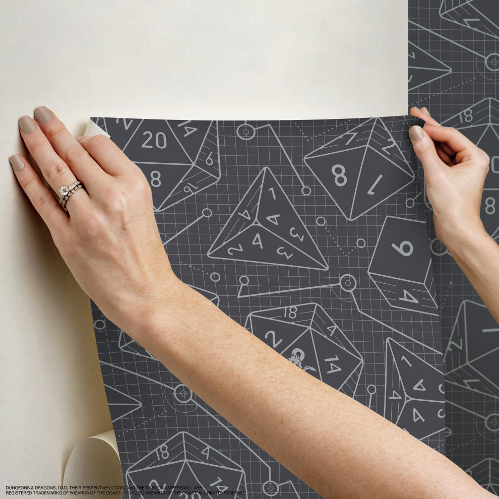 Charcoal Dungeons & Dragons Peel & Stick Wallpaper