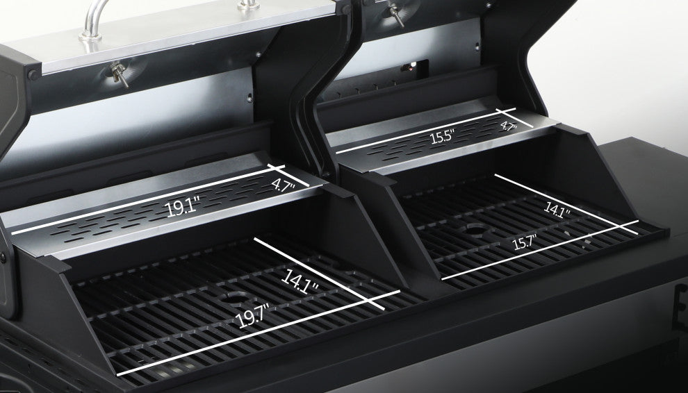 GDF Studio 3 Burner Propane Gas Outdoor Versatile BBQ Grill With Charcoal Grill