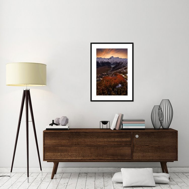 "Mount Sefton" Framed Digital Print by Yan Zhang, 28"x38"