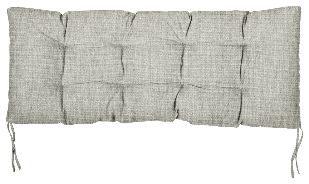 Sunbrella Canvas Indoor/Outdoor Tufted Bench Cushion, Granite, 55x18x2"