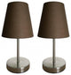All The Rages LT2013-BWN-2PK Simple Designs Sand Nickel Mini Basic Table Lamp