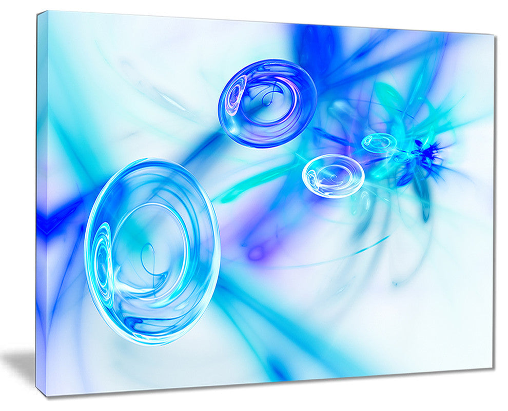 "Light Blue Fractal Desktop Wallpaper" Abstract Digital Canvas Print