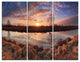 "Sunrise Above Spring River" Photo Canvas Art Print, 3 Panels, 36"x28"