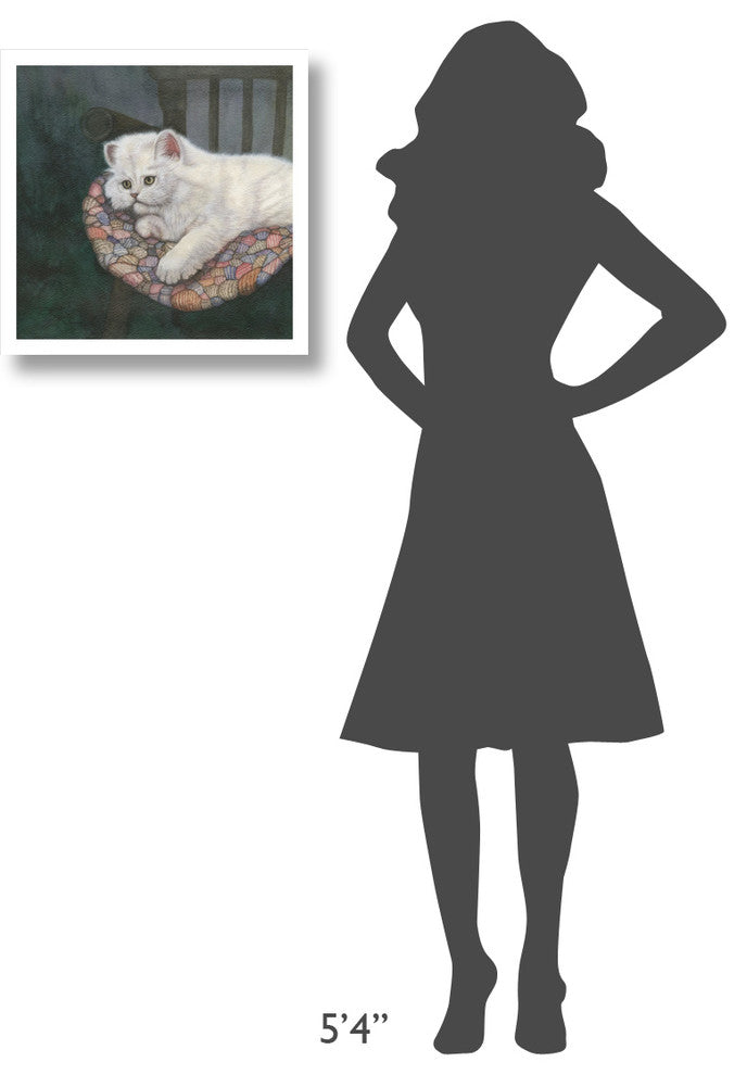 "Kitten on Chair" Digital Paper Print by Jacquie Vaux, 20"x20"